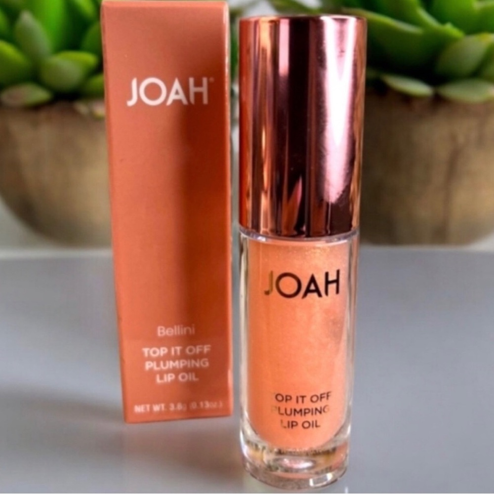 JOAH Top it off Lip Plumping Oil NIB + cosmetic bag